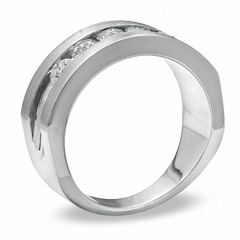 Main Image 2 of Previously Owned - 1 CT. T.W. Diamond Five Stone Band in 14K White Gold