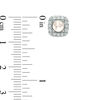 Thumbnail Image 2 of Previously Owned-4.5-5.0mm Freshwater Cultured Pearl and Lab-Created White Sapphire Frame Stud Earrings in Sterling Silver