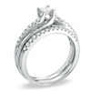 Thumbnail Image 2 of Previously Owned - 1/2 CT. T.W. Princess-Cut Diamond Bridal Set in 14K White Gold