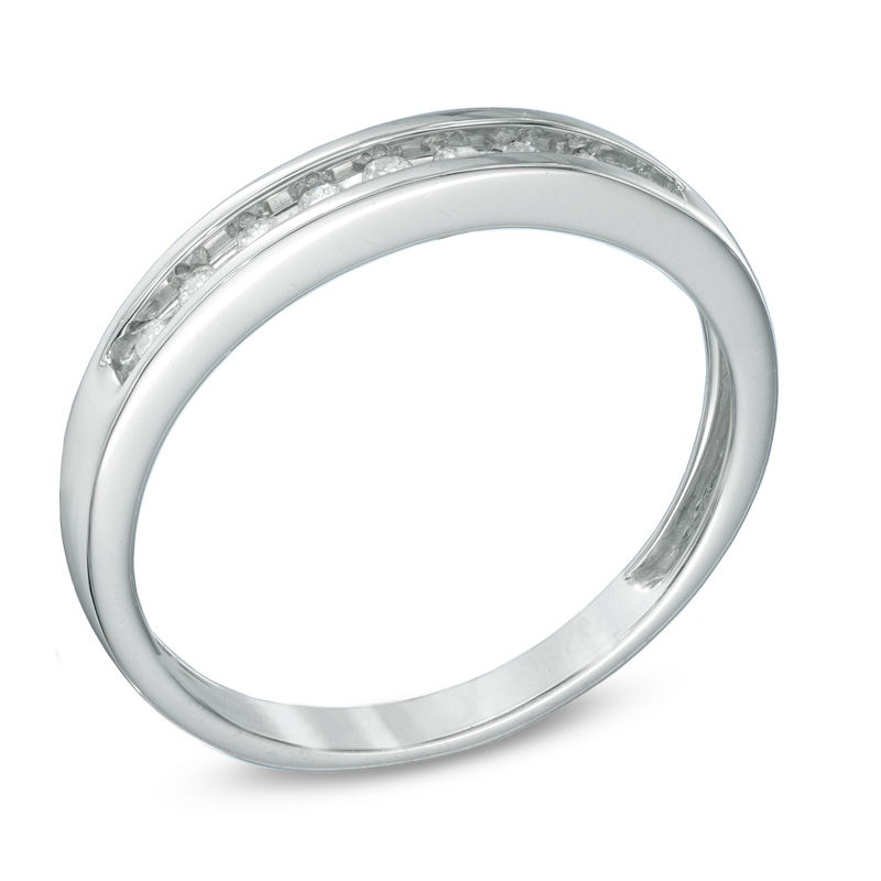Main Image 2 of Previously Owned - 1/10 CT. T.W. Diamond Anniversary Band in Sterling Silver