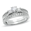 Thumbnail Image 1 of Previously Owned - 3/4 CT. T.W. Diamond Three Stone Bridal Set in 14K White Gold
