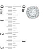Thumbnail Image 2 of Previously Owned - 5.0mm Lab-Created White Sapphire Frame Stud Earrings in Sterling Silver with 18K Rose Gold Plate