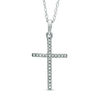 Thumbnail Image 1 of Previously Owned - 1/20 CT. T.W. Diamond Dainty Cross Pendant in 10K White Gold