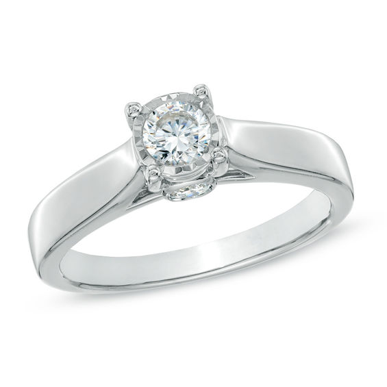 Previously Owned - 1/2 CT. T.w. Diamond Engagement Ring in 10K White Gold