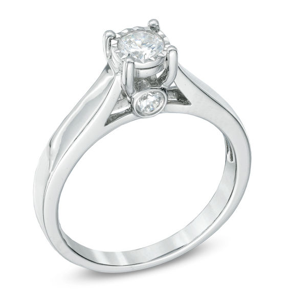 Previously Owned - 1/2 CT. T.w. Diamond Engagement Ring in 10K White Gold