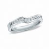 Thumbnail Image 1 of Previously Owned - 1/4 CT. T.W. Diamond Contour Wedding Band in 14K White Gold