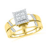 Thumbnail Image 0 of Previously Owned - 1/6 CT. T.W. Diamond Square Frame Bridal Set in 10K Gold