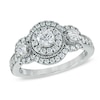 Thumbnail Image 1 of Previously Owned - 1 CT. T.W. Diamond Vintage-Style Three Stone Ring in 14K White Gold
