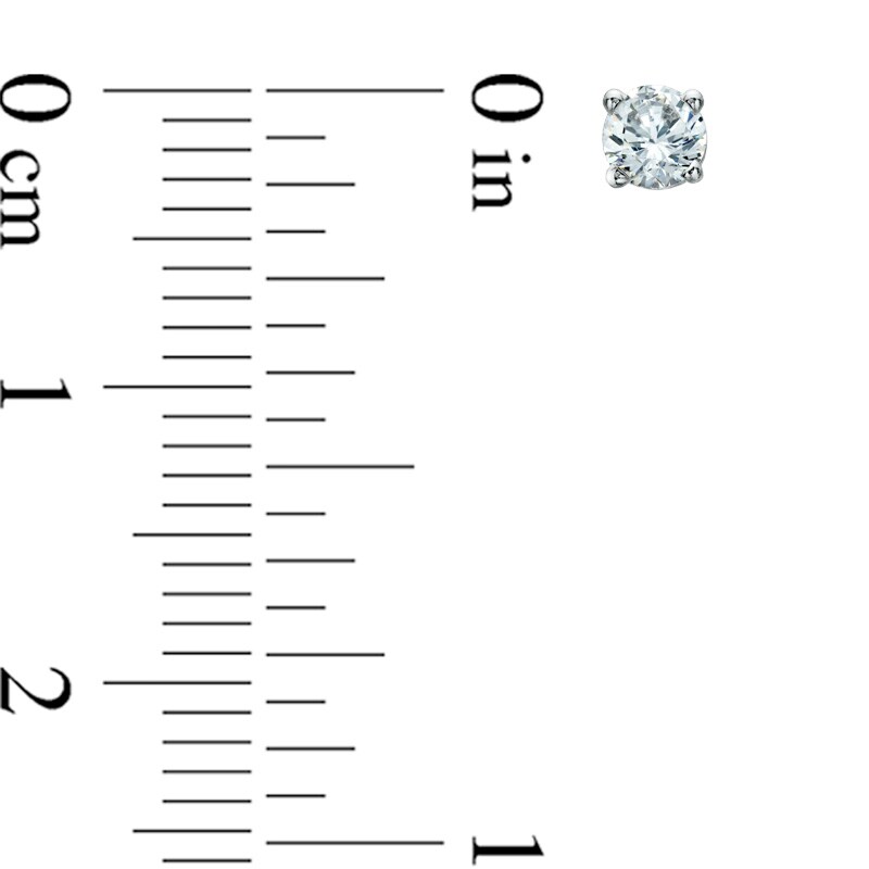 Main Image 2 of Previously Owned - 1/3 CT. T.W. Diamond Solitaire Stud Earrings in 14K White Gold