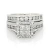 Thumbnail Image 1 of Previously Owned 1-1/2 CT. T.W. Quad Princess-Cut Diamond Frame Soldered Bridal Set in 14K White Gold