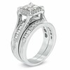 Thumbnail Image 2 of Previously Owned 1-1/2 CT. T.W. Quad Princess-Cut Diamond Frame Soldered Bridal Set in 14K White Gold