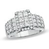 Thumbnail Image 1 of Previously Owned - 1-1/2 CT. T.W. Princess-Cut Composite Diamond Engagement Ring in 14K White Gold
