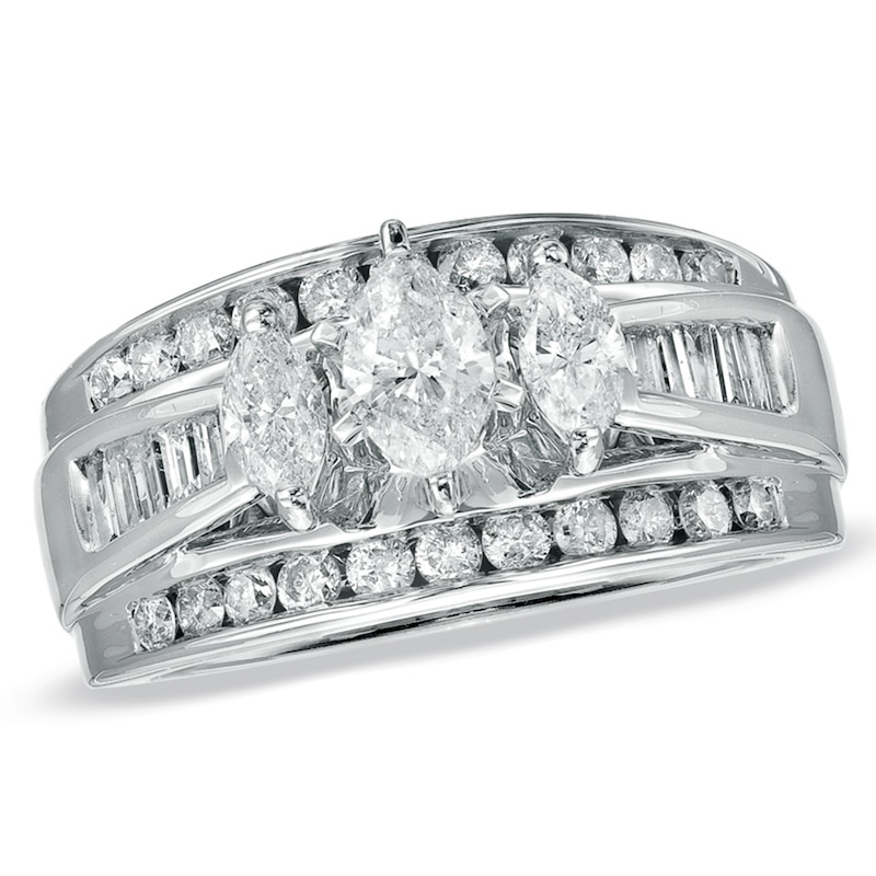 Previously Owned 11/2 CT. T.W. Marquise Diamond Cathedral Bridge