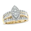 Thumbnail Image 1 of Previously Owned - 1 CT. T.W. Diamond Marquise Cluster Engagement Ring in 10K Gold