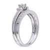 Thumbnail Image 2 of Previously Owned - 1/3 CT. T.W. Princess-Cut Diamond Three Stone Bridal Set in 10K White Gold