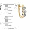 Thumbnail Image 2 of Previously Owned - 1/4 CT. T.W. Diamond Three Stone Cluster Hoop Earrings in 10K Gold
