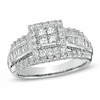 Thumbnail Image 1 of Previously Owned - 1 CT. T.W. Princess-Cut Quad Diamond Frame Engagement Ring in 14K White Gold