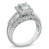 Thumbnail Image 2 of Previously Owned - 1 CT. T.W. Princess-Cut Quad Diamond Frame Engagement Ring in 14K White Gold