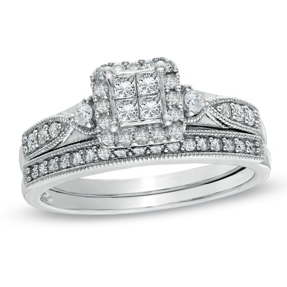 Previously Owned 1 2 CT T W Quad Princess Cut Diamond Previously Owned 1 2 CT T W Quad Princess Cut Diamond