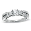 Thumbnail Image 1 of Previously Owned - 5/8 CT. T.W. Diamond Three Stone Contour Engagement Ring in 14K White Gold