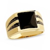 Thumbnail Image 1 of Previously Owned - Onyx Ring in 10K Gold with Black Diamonds