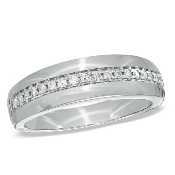 Previously Owned - 1/5 CT. T.w. Diamond Wedding Band in 10K White Gold