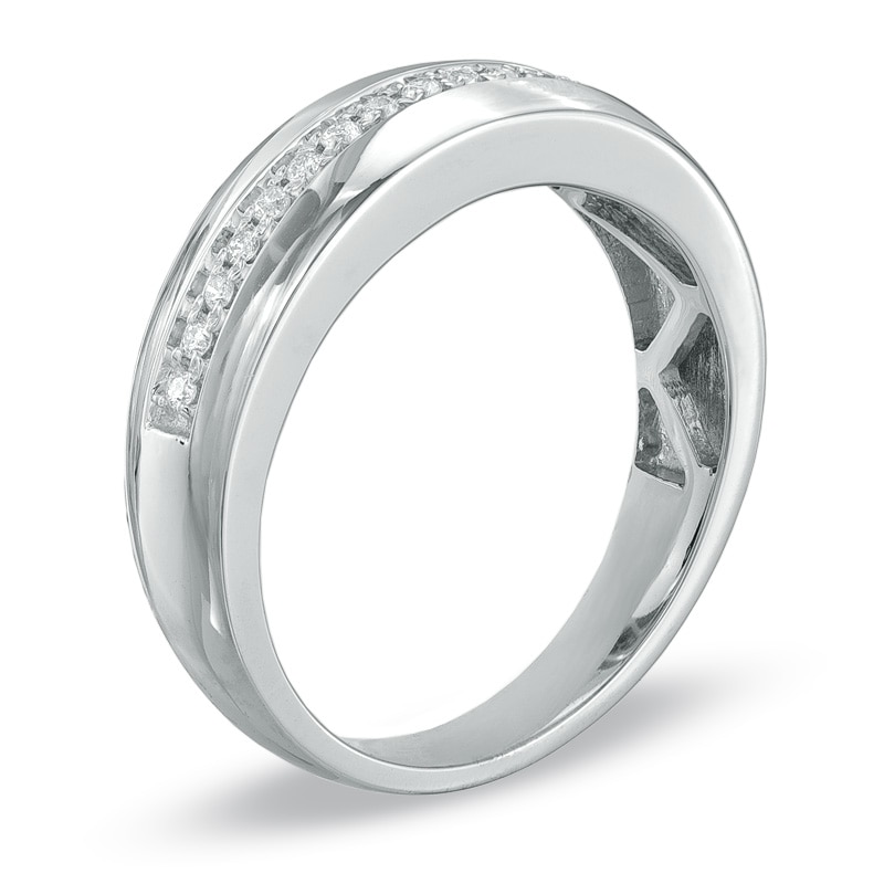 Main Image 2 of Previously Owned - 1/5 CT. T.W. Diamond Wedding Band in 10K White Gold