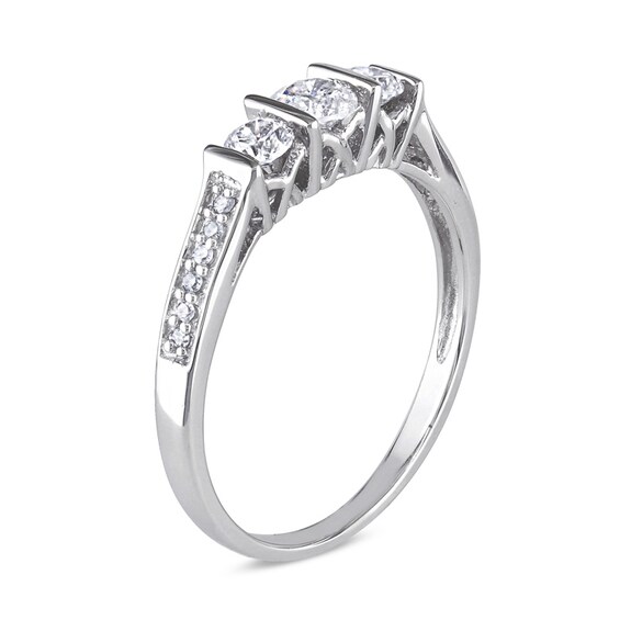 Previously Owned - 1/2 CT. T.w. Diamond Three Stone Ring in 10K White Gold