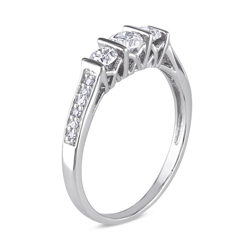 Main Image 2 of Previously Owned - 1/2 CT. T.W. Diamond Three Stone Ring in 10K White Gold