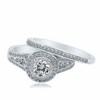 Thumbnail Image 1 of Previously Owned - 1-1/4 CT. T.W. Diamond Frame Bridal Set in 14K White Gold