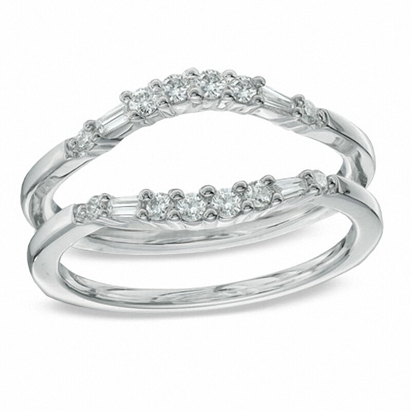 Previously Owned - 1/3 CT. T.W. Diamond Contour Solitaire Enhancer in 14K White Gold