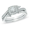 Thumbnail Image 1 of Previously Owned - 1/2 CT. T.W. Diamond Square Frame Bridal Set in 10K White Gold
