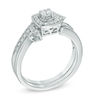 Thumbnail Image 2 of Previously Owned - 1/2 CT. T.W. Diamond Square Frame Bridal Set in 10K White Gold