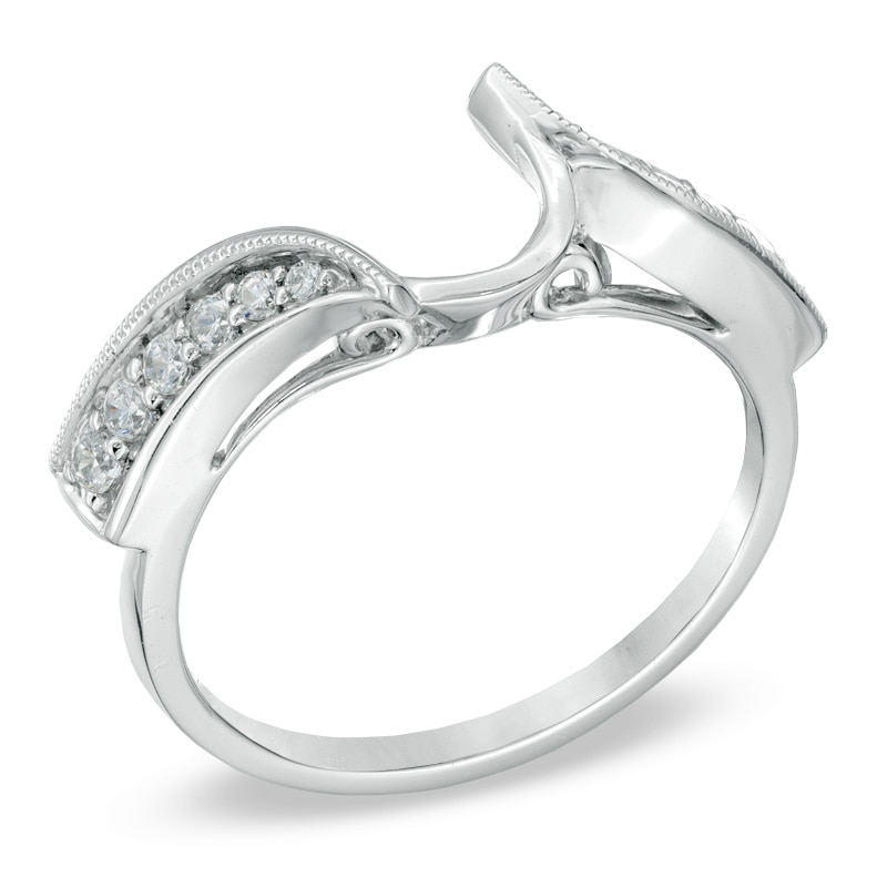 Main Image 2 of Previously Owned - 1/4 CT. T.W. Diamond Vintage-Style Solitaire Enhancer in 14K White Gold