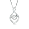 Thumbnail Image 1 of Previously Owned - 1/10 CT. T.W. Diamond Infinity Flame Pendant in Sterling Silver