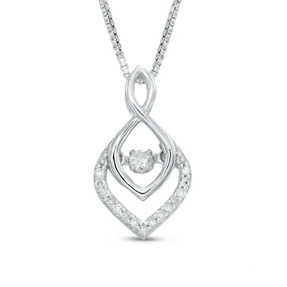 Previously Owned - 1/10 CT. T.w. Diamond Infinity Flame Pendant in Sterling Silver