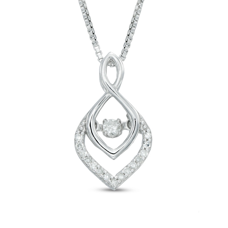Main Image 1 of Previously Owned - 1/10 CT. T.W. Diamond Infinity Flame Pendant in Sterling Silver