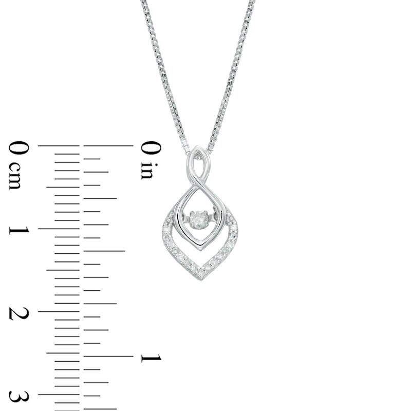 Previously Owned - 1/10 CT. T.W. Diamond Infinity Flame Pendant in Sterling Silver