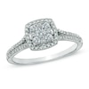 Thumbnail Image 1 of Previously Owned - 1/2 CT. T.W. Diamond Square Cluster Engagement Ring in 10K White Gold