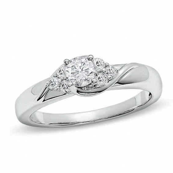 Previously Owned - 1/2 CT. T.w. Diamond Engagement Ring in 14K White Gold