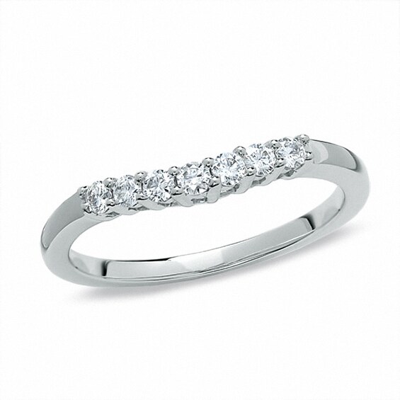 Previously Owned - 1/4 CT. T.w. Diamond Seven Stone Contour Band in 14K White Gold