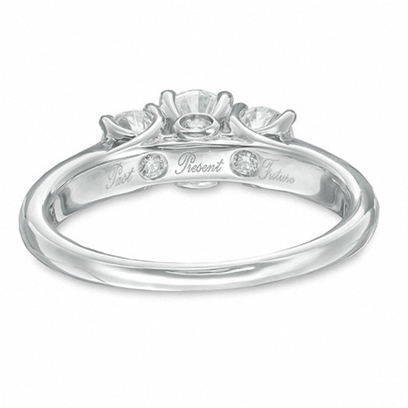 Main Image 3 of Previously Owned - 1 CT. T.W. Diamond Past Present Future® Engagement Ring in 14K White Gold (I/I2)