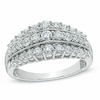 Thumbnail Image 1 of Previously Owned - 1 CT. T.W. Diamond Vintage-Style Multi-Row Anniversary Band in 10K White Gold