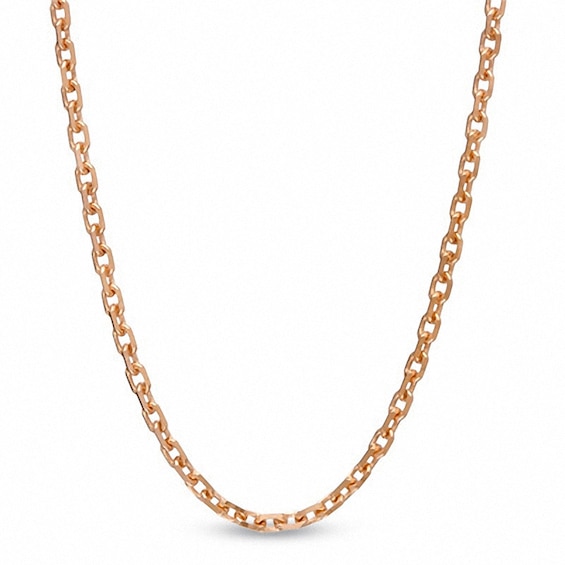 Previously Owned - Ladies' 1.1mm Cable Chain Necklace in 14K Rose Gold - 16"