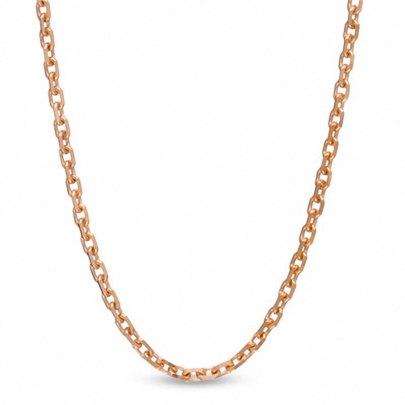 Main Image 1 of Previously Owned - Ladies' 1.1mm Cable Chain Necklace in 14K Rose Gold - 16"