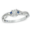 Thumbnail Image 1 of Previously Owned - Cherished Promise Collection™ Diamond Accent and Blue Sapphire Twist Ring in Sterling Silver