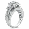 Thumbnail Image 2 of Previously Owned - 1-1/2 CT. T.W. Diamond Three Stone Multi-Row Ring in 14K White Gold