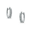 Thumbnail Image 1 of Previously Owned - 1/5 CT. T.W. Diamond Double Row Hoop Earrings in 10K White Gold