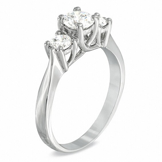 Previously Owned - 2 CT. T.w. Diamond Three Stone Ring in 14K White Gold (I/I2)
