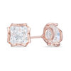 Thumbnail Image 1 of Previously Owned - 8.0mm Lab-Created White Sapphire Solitaire Stud Earrings in Sterling Silver with 18K Rose Gold Plate